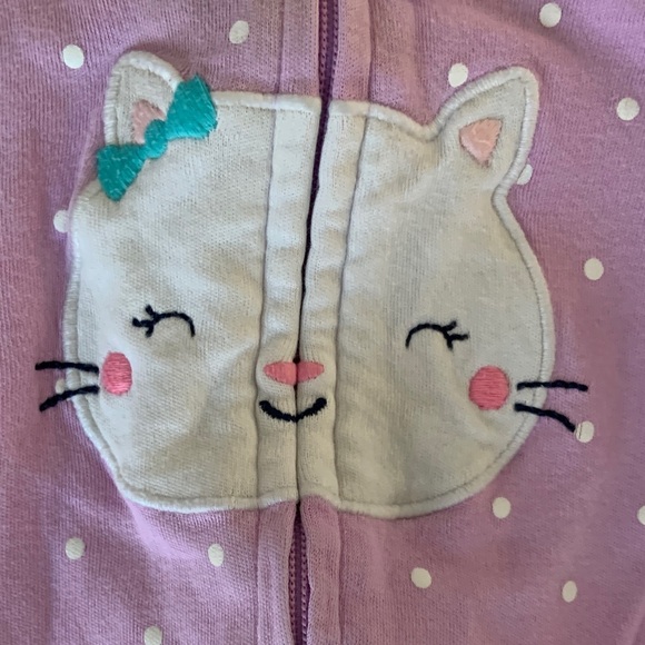 🍊5/$25 Carter's Lavender and White Polka Dot Footie size 3-6m - Picture 6 of 7